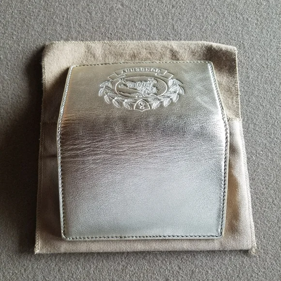 NWT! Sale! Saville Burberry Crest Embossed Smooth Leather Gold Metallic Wallet - Picture 12 of 16